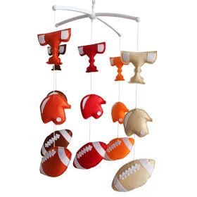 Handmade Rugby Baby Crib Mobile Nursery Room Decor Musical Mobile Crib Toy for Girls Boys