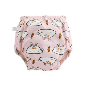 Washable Pocket Pants Diaper Pants Baby Toilet Child (Option: Pink Bunny-90)