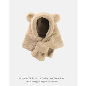 Baby Bear Hat With Scarf (Color: Khaki)