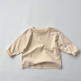 Baby Basic Style Various Color Soft Cotton Shirt (Color: Beige, Size/Age: 80 (9-12M))