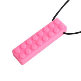 Building Blocks Teether Chewing Pendant Rainbow Teether Baby Teether Stick Self-closing (Color: Pink)