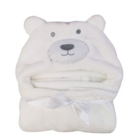 Baby Hooded Bath Towel Children's Blanket Soft And Comfortable (Option: White-102CMX76CM)