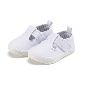 Children's Canvas Shoes Casual Soft Bottom Sports (Option: White-Size 23)