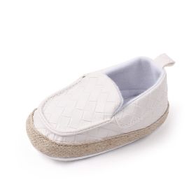 New Baby Soft Bottom Non-slip Toddler Shoes (Option: White-11cm)