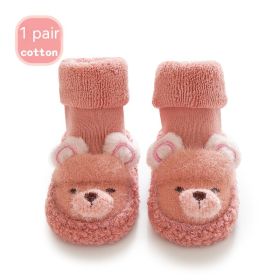 Thickened Baby Walking Floor Socks Cartoon Anti Slip (Option: Pink-S Code)